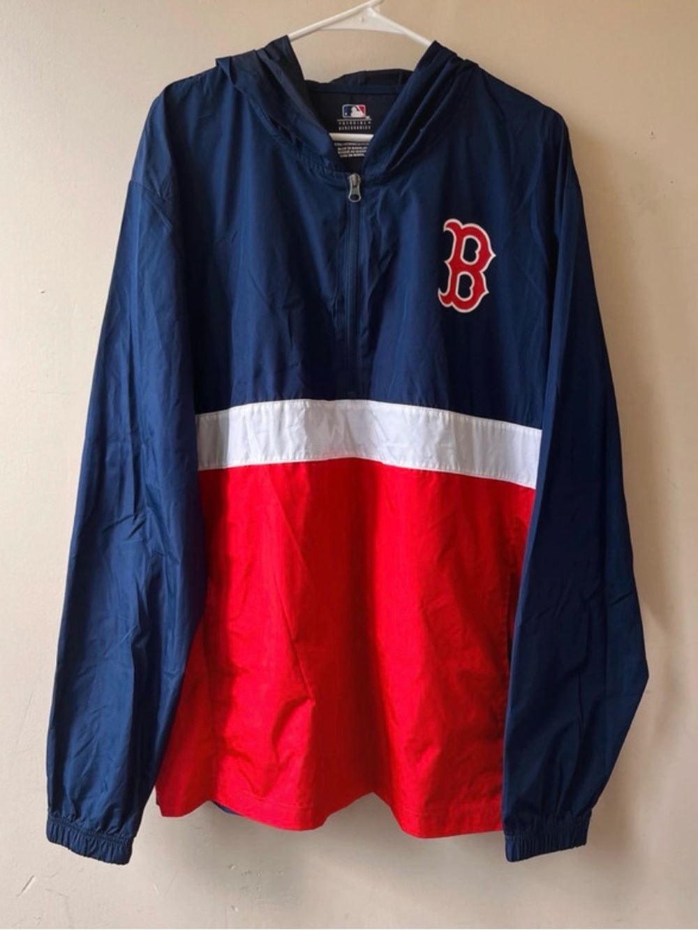 Genuine Merchandise Navy, White & Red Boston 'B' Hooded Windbreaker